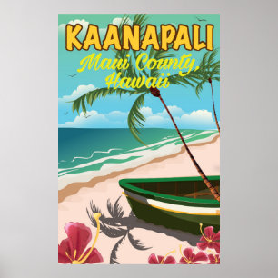 Poster de viagens de Kaanapali Maui County Hawaii