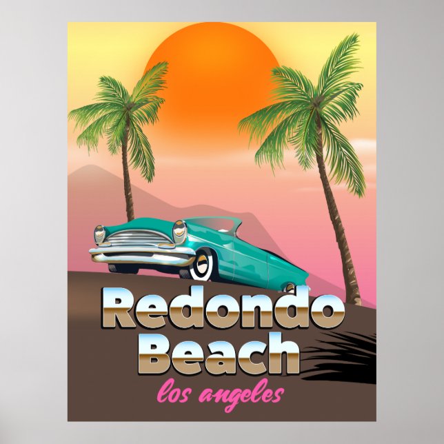 Poster de viagens de LA Redondo Beach (Frente)