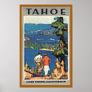 Poster de viagens de Lake Tahoe do vintage