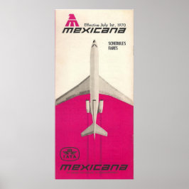 Poster de viagens de linha aérea Vintage Mexicana