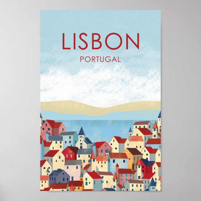 Poster de viagens de Lisboa Portugal (Frente)