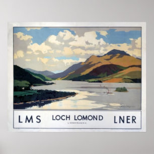 Poster de viagens de Loch Lomond Scotland do