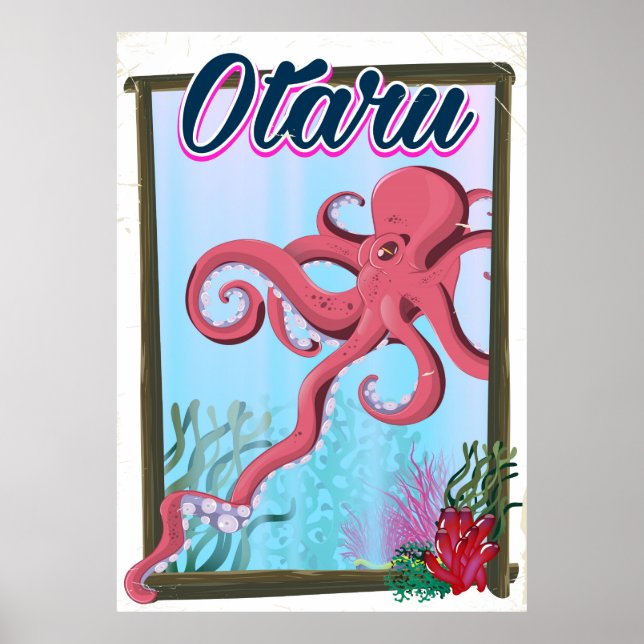 Poster de viagens de Lulas Otaru Japão (Frente)