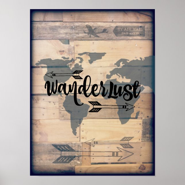 Poster de viagens de madeira russa de Wanderlust (Frente)