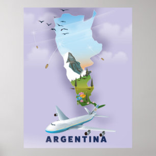 Poster de viagens de Mapa da Argentina