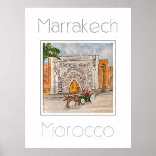 Poster de viagens de Marraquexe no Marrocos