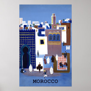 Poster de viagens de Marrocos.  15x25
