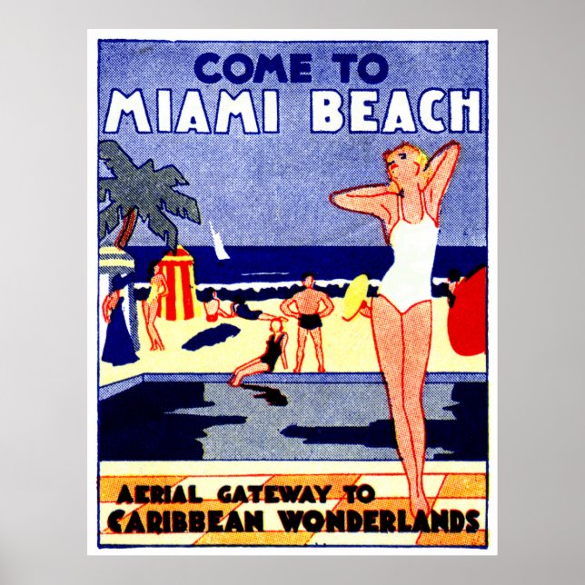 poster de viagens de Miami de 1925 (Frente)