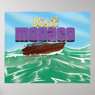Poster de viagens de Monaco da visita
