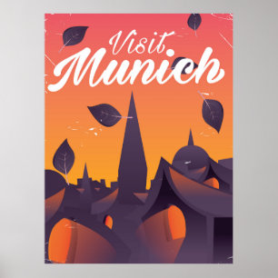 Poster de viagens de Munich Alemanha da visita