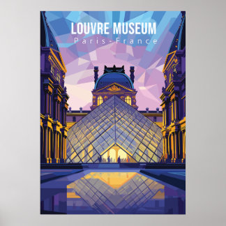 Poster de viagens de museu do Louvre Impressão