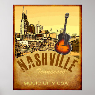 Poster de viagens de Nashville Tennessee