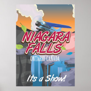 Poster de viagens de Niagara Falls Ontário Canad