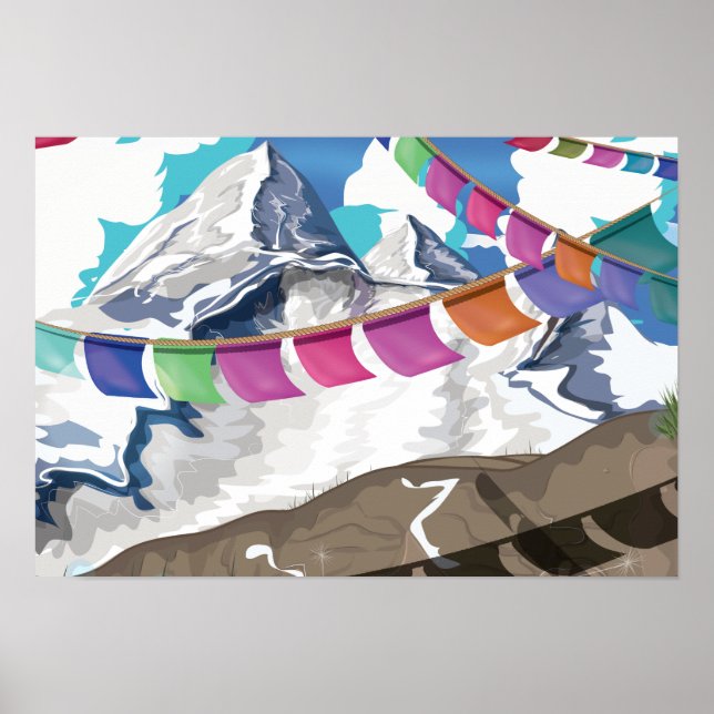 Poster de viagens de Oração Himalaia no Nepal (Frente)