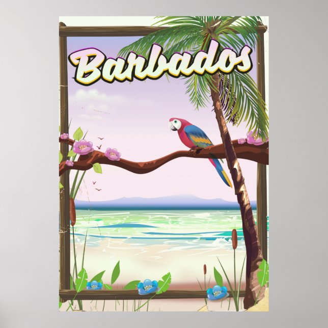 Poster de viagens de Paisagem de Barbados (Frente)