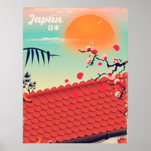 Poster de viagens de Paisagem do Japão