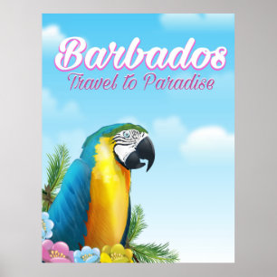 Poster de viagens de Papagaio Barbados