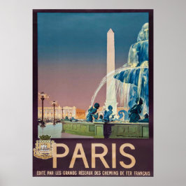 Poster de viagens de Paris Vintage 1930