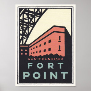 Poster de viagens de Ponto de Forte Vintage