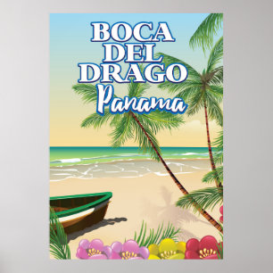 poster de viagens de praia Boca del Drago Panama