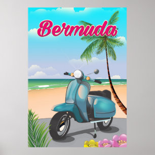 Poster de viagens de praia das Bermudas