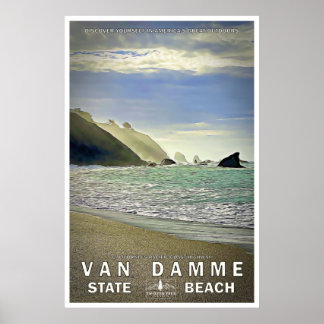 Poster de viagens de Praia de Van Damme State 02