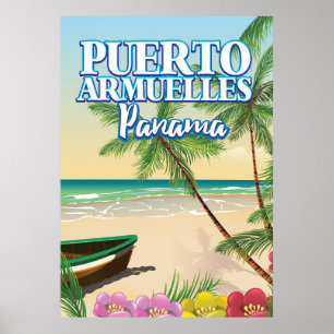 Poster de viagens de praia do Panamá em Porto Armu