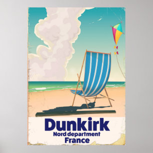 Poster de viagens de praia Dunkirk