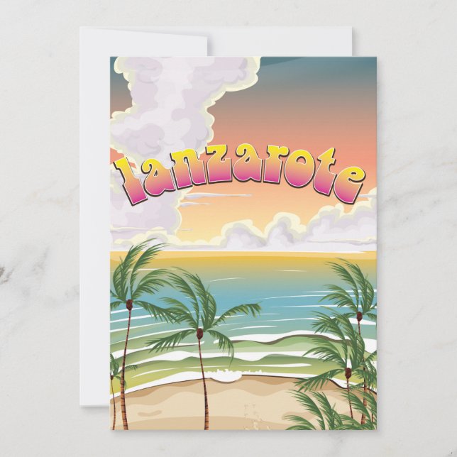 Poster de viagens de praia Lanzarote (Frente)