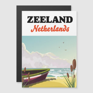 Poster de viagens de praia na Holanda