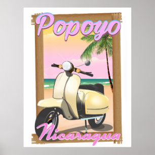 Poster de viagens de praia Popoyo Nicarágua
