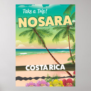 Poster de viagens de Rican da costela de Nosara