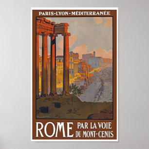 Poster de viagens de Roma do vintage