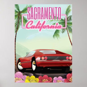 poster de viagens de Sacramento na Califórnia