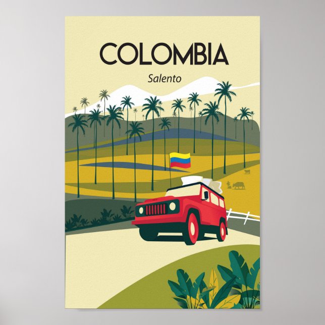 Poster de viagens de salento da Colômbia (Frente)