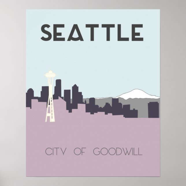 Poster de viagens de Seattle (Frente)