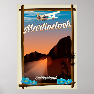 poster de viagens de Suiça Martinsloch