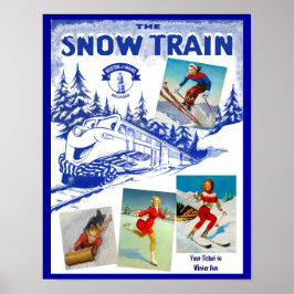 Poster de viagens de Trem da Neve Ferroviária de B