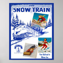 Poster de viagens de Trem da Neve Ferroviária de B