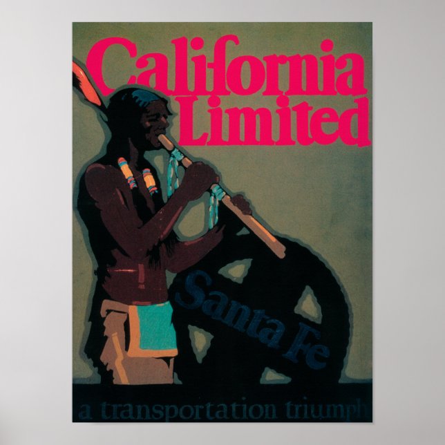 Poster de viagens de Trem Limitado da Califórnia (Frente)