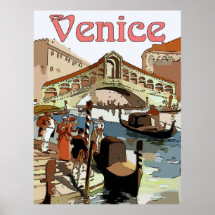 Poster de viagens de Veneza, adicionar texto