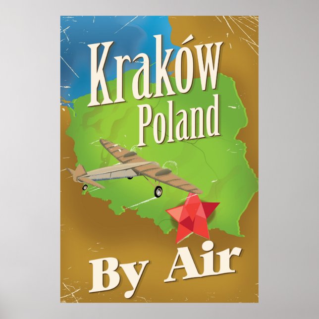 Poster de viagens de voo de Polônia de Kraków (Frente)