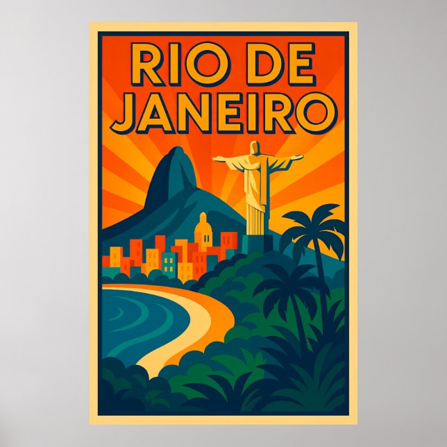Poster de viagens Deco de Arte do Rio de Janeiro (Frente)