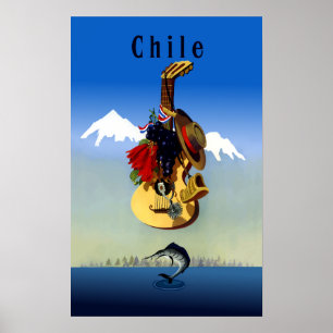 Poster de viagens do Chile