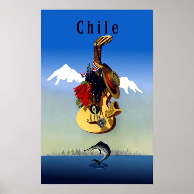 Poster de viagens do Chile (Frente)