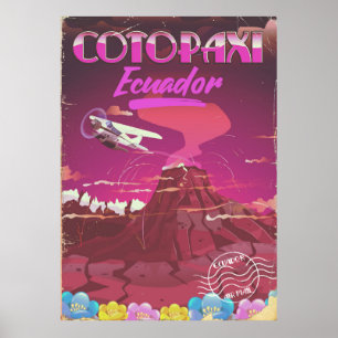 Poster de viagens do CORREIO AÉREO de Cotopaxi,