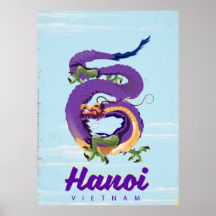poster de viagens do dragão de Hanoi do Vietname
