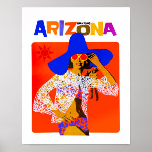 Poster de viagens do estilo do vintage da arizona