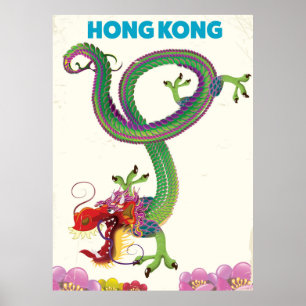 Poster de viagens do estilo do vintage de Hong