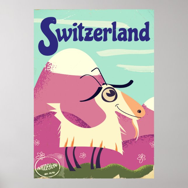 poster de viagens do estilo suiça Vintage (Frente)